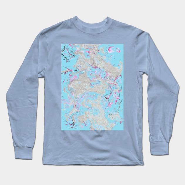 Smoke and Mirrors Abstract Painting Long Sleeve T-Shirt by MarbleCloud